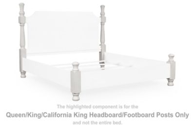Rowlenstown - Queen/King/California King Headboard/Footboard Posts - Antique White