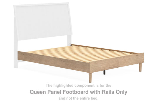 Cielden - Queen Panel Footboard With Rails - Tan