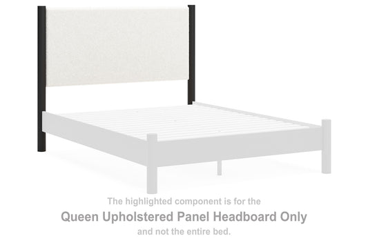 Cadmori - Queen Upholstered Panel Headboard - Black / White
