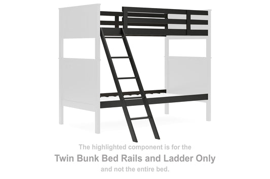 Nextonfort - Twin Bunk Bed Rails And Ladder - Black