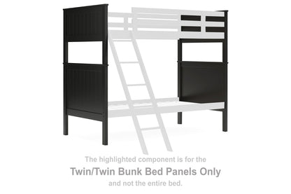 Nextonfort - Twin/Twin Bunk Bed Panels - Black