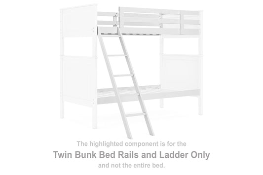 Nextonfort - Twin Bunk Bed Rails And Ladder - White