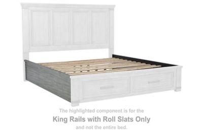 Russelyn - King Rails with Roll Slats - Gray